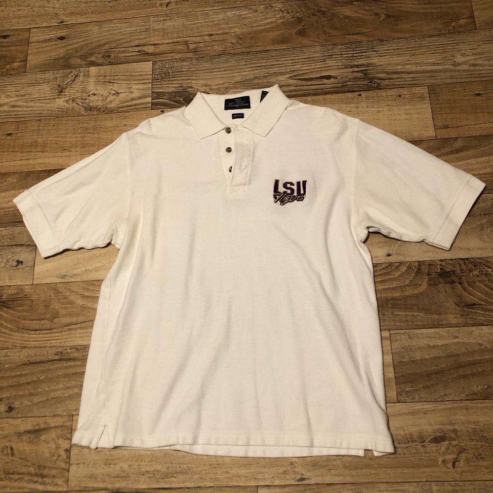 Vintage Heritage Cross White LSU Tigers Polo Shirt
